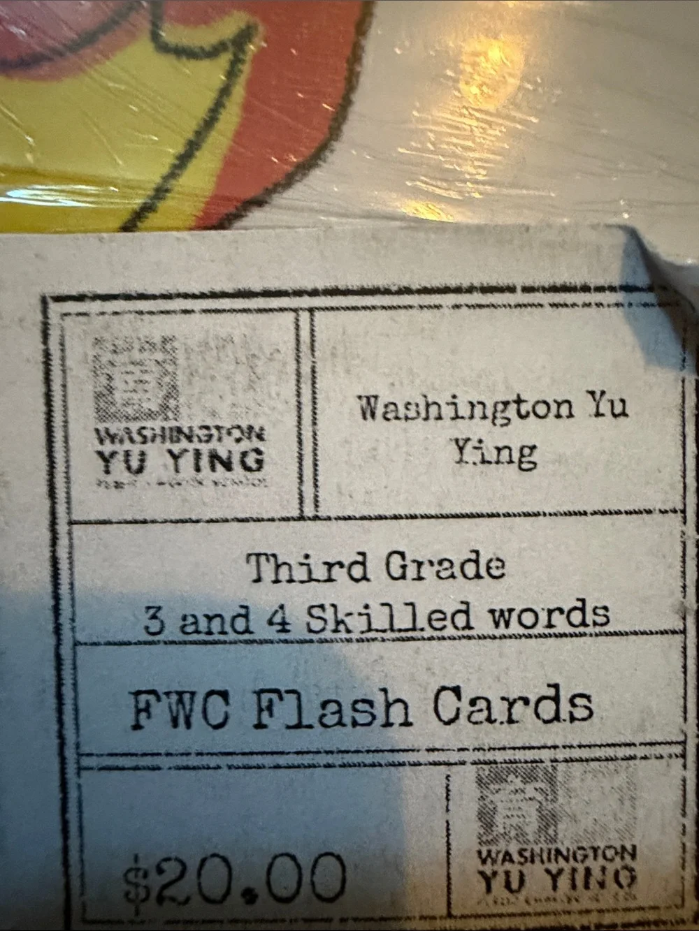Third grade Flash Cards- level 3/4 skill words- NWT